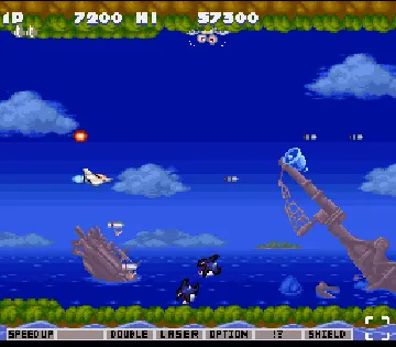 Parodius (Europe) screen shot game playing